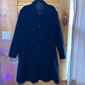Lands End Wool Fit And Flare Long coat Sz 22 black
